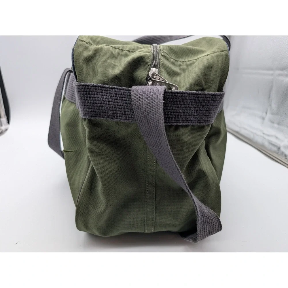 Nike Duffel Bag Olive Green Grey Gym Travel Bag BA1993-343 Large Swoosh Logo